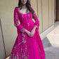 Magenta Pink Embroidered Anarkali with Dupatta – Elegant Festive Wear