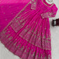 Magenta Pink Embroidered Anarkali with Dupatta – Elegant Festive Wear