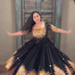 Black Navratri Special Embroidered Gown