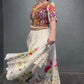 🌸 Royal Reverie: Reyon 3-Piece Semi-Stitched Lehenga Set with Elegant Mirror & Thread Work