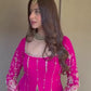Magenta Pink Embroidered Anarkali with Dupatta – Elegant Festive Wear
