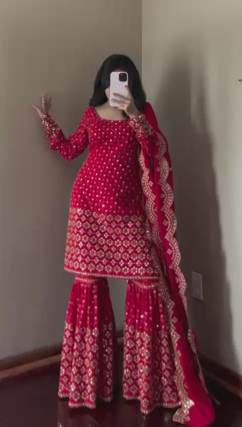 ✨ Premium Georgette Sharara Set-RTC-5921 🧚‍♀️👗